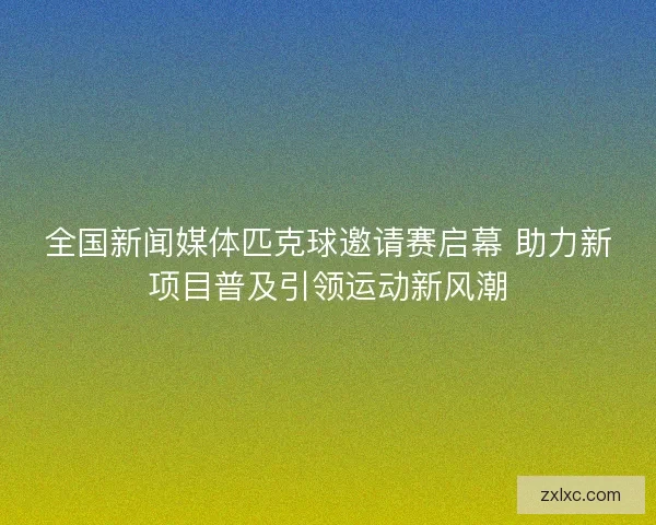 全国新闻媒体匹克球邀请赛启幕 助力新项目普及引领运动新风潮